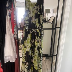 Floral black formal dress